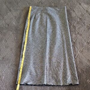 Classic Gray Knit Midi Skirt